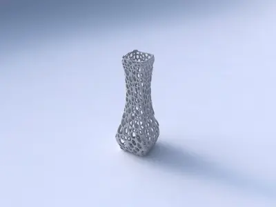 Vase larger opening rectangle with dense organic lattice 3D print model