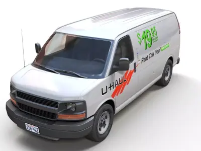 U-haul van Low-poly 3D model