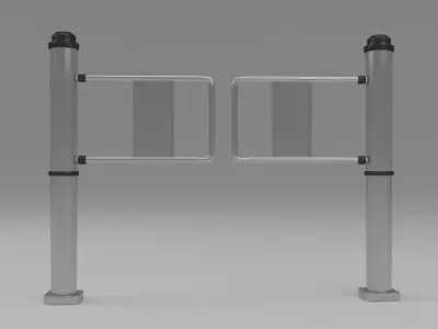 Barriers 4 pair of metal gates 3D model