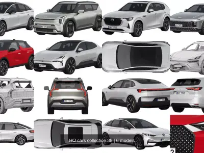 HQ cars collection 38 3D Model Pack