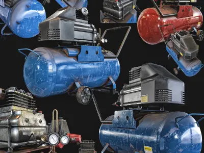 Air Compressor Low-poly 3D model