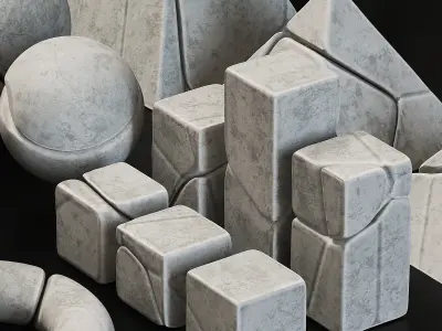 Stone splinter geometry decorative n1 3D model