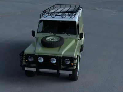 Land Rover Defender 110 Hard Top w interior HDRI 3D model