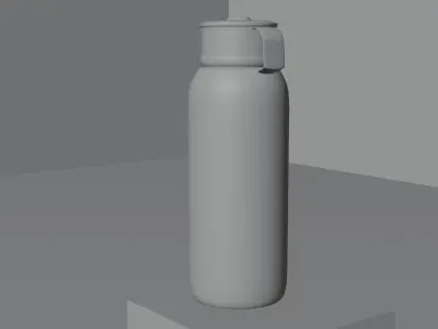 TRANSPARENT WATER BOTTLE 3D MODEL Free 3D model