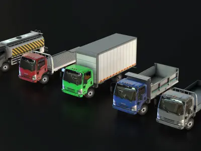 ISUZU NPR 2018 Low-poly 3D model