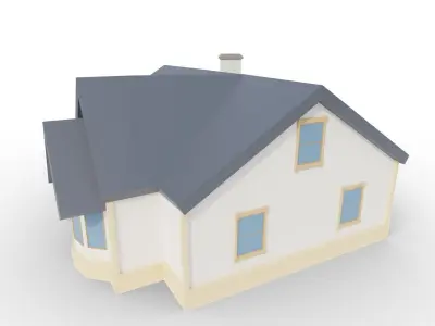 Low Poly House Free low-poly 3D model
