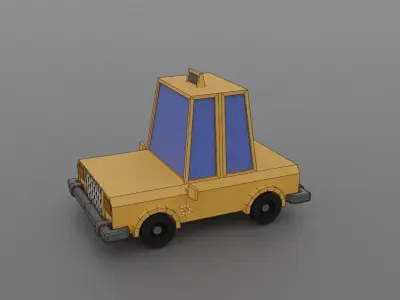 taxi car Low-poly 3D model by mondalmonisha538