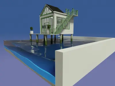 Chalet Holiday Resort Small House Building Free 3D model