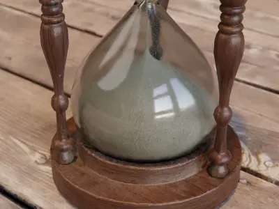 Hourglass old worn Low-poly 3D model