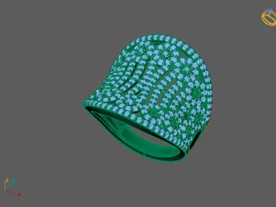 STL 3DM Print Ready Women Diamond Ring Lightweight Printable  3D print model 140