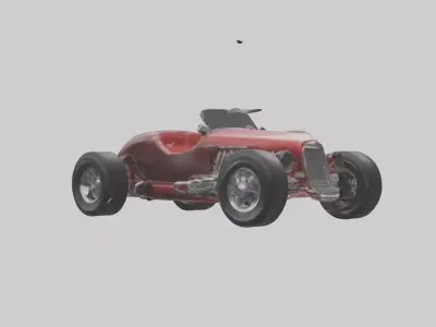 Classic Roadster Car Model Low-poly 3D model