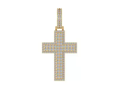 Luxury Diamond-Encrusted Cross Pendant 3D print model