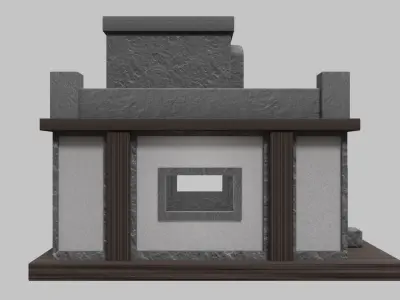 Small Stone Village House Low-poly 3D model