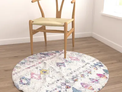 Round Rug Set 152 3D model