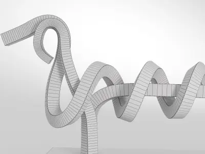 Dachshund abstract sculpture of dog 3D model