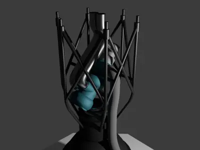 Open Cycle Liquid Rocket Engine - Mid Res 3D model