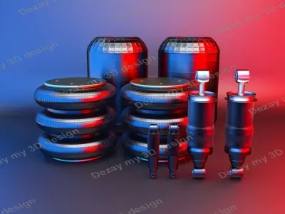 Set of trucks suspension 3D model
