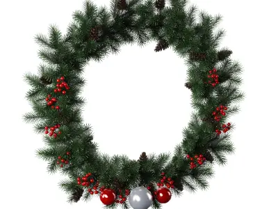 Christmas winter decoration set 3D model