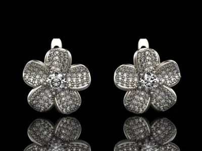 flower earring model 285 3D print model