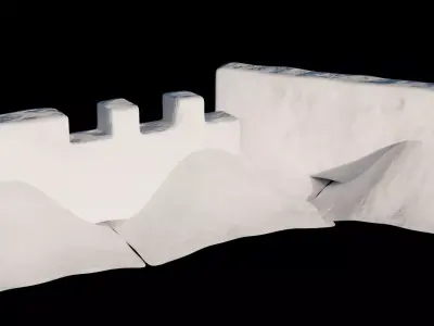 Snow Wall Low-poly 3D model