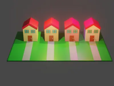 Free low poly simple house for free game asset  Free low-poly 3D model