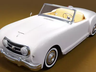Retro Classic Roadster 1951 Nash-Healey Low-poly 3D model