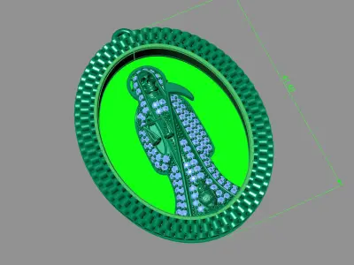  santa muerte holy death small size pendant 3D STL 3DM skull 3D print model