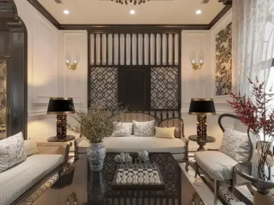 Southeast Asian style interior space 3D model