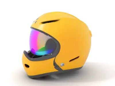 Yellow Racing Helmet model pack Low-poly 3D model