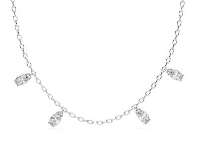 Luxury Drop Stone Chain Necklace Jewellery CAD 3DM STL 3D print model