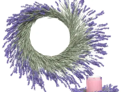 Lavender decor set 2 3D model