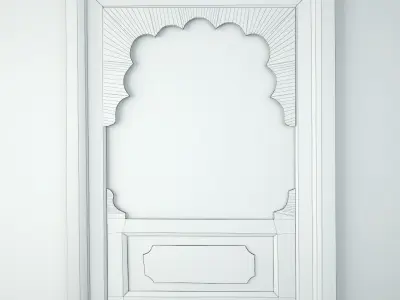 Antique Rajasthan Balcony Mirror 3D model
