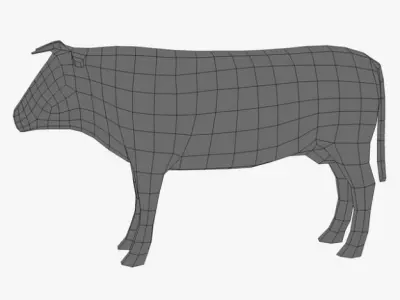 Cow three cows 3D model