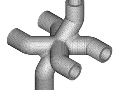 Creative Six Way Pipe Fitting 3D print model