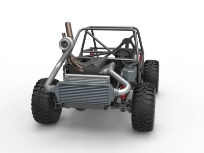 Uphill Sand Racing Dragster Base V2 Scale 1 to 25 3D print model