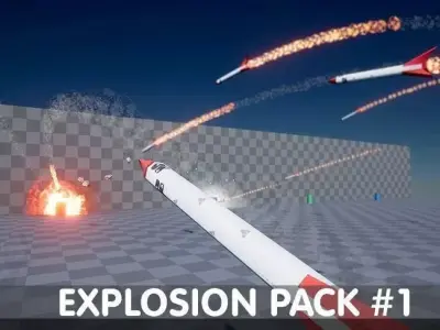 Explosion Pack 1 - Nature Elements - Unreal Engine 4 Low-poly 3D model