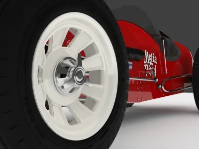 Vintage Sprint Car 3D Model by Media Pixel 3D model