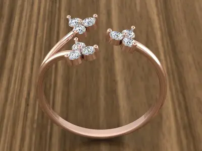 Jewelry Diamond Ring 3D print model 13
