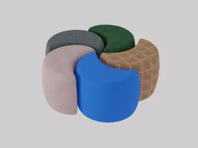 Flower Poufs 01  3D model