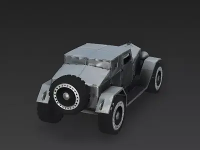 Neo-WWI Armored Scout Car 3D Model Low-poly 3D model