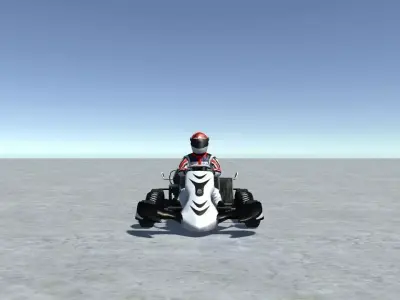 Low Poly Kart With Player 15 Low-poly 3D model