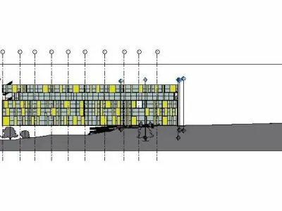 CULTURAL CENTER -compelete revit project -P6 3D model purchase