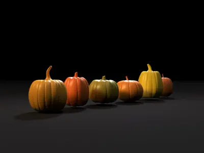Set of Halloween pumpkins 3D print model