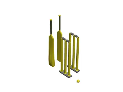 Modern Minimalistic Indoor Cricket Set 3D print model