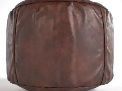 Moroccan Pouf leather dark Low-poly 3D model
