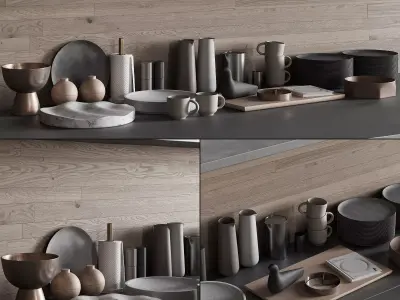 068 Kitchen decor set ACCESSORIES 03 3D model