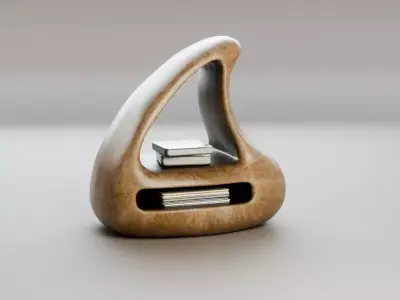 Organic Wooden Shelf Low-poly 3D model