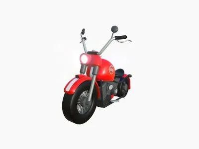 Motorcycle Cartoon A01 Red Racing - Custom Vehicle Design Low-poly 3D model
