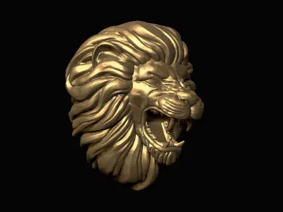 Furious Lion Head 3D print model
