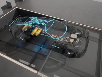 Machine Parts - CAR Low-poly 3D model